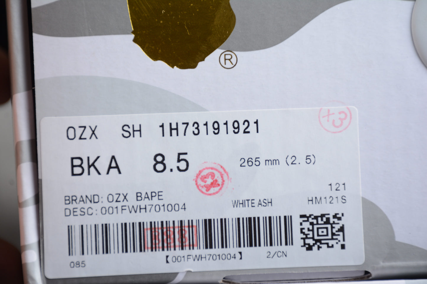 Bape Sta JJJJound Grau und Weiß