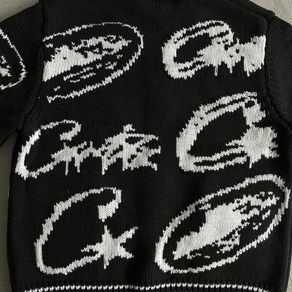 Corteiz schwerer Jacquard-Strickpullover