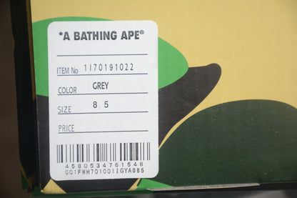 Bape Sta Lackleder Grau und Weiß