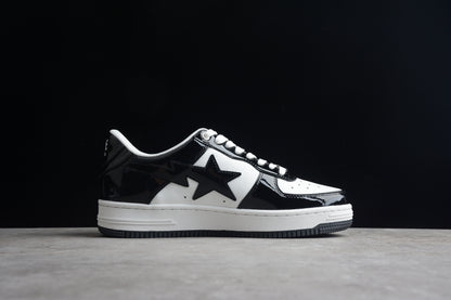Bape Sta Schwarzes Lackleder