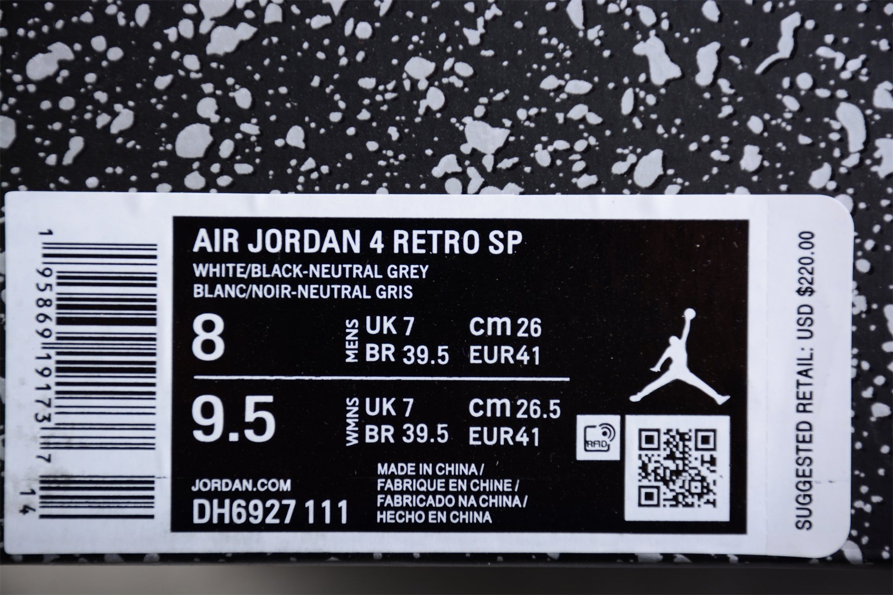AJ 4 Military Black
