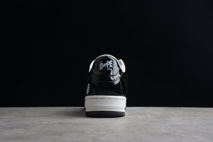 Bape Sta Schwarzes Lackleder