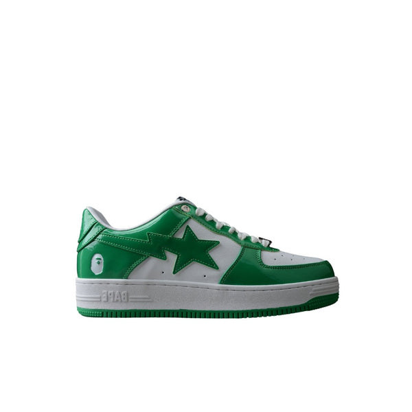 Bape Sta Lackleder Weiß Grün