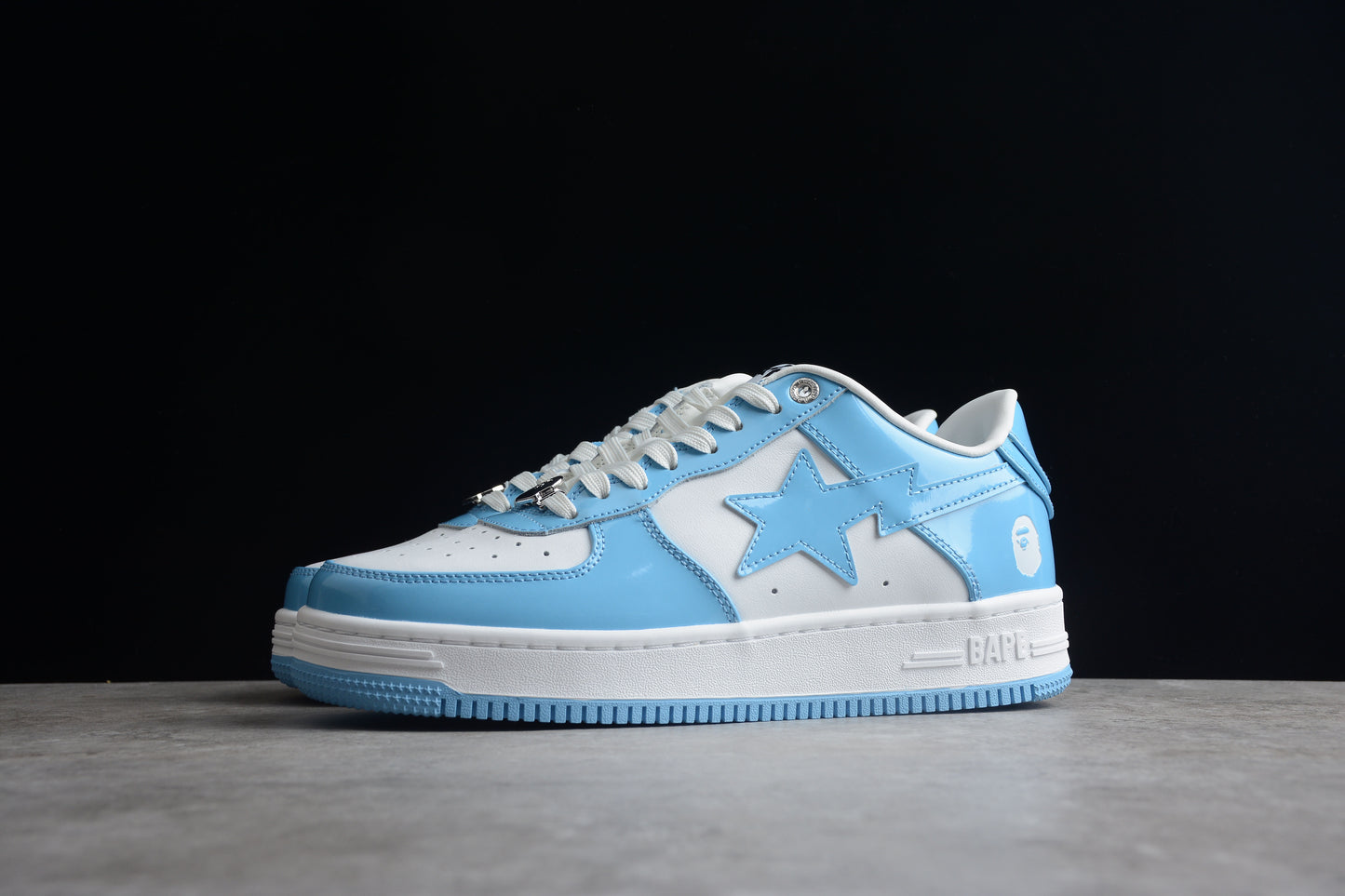 Bape Sta Patent Leather North Carolina Blue