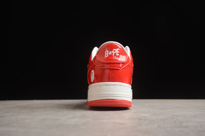 Bape Sta Lackleder Weiß Orange