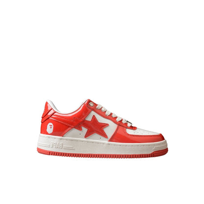 Bape Sta Lackleder Weiß Orange