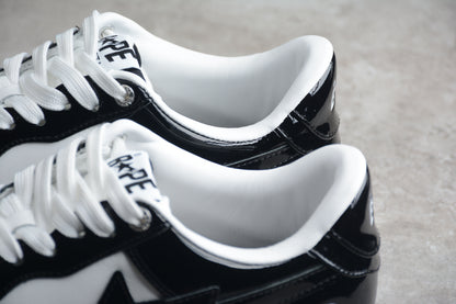 Bape Sta Schwarzes Lackleder
