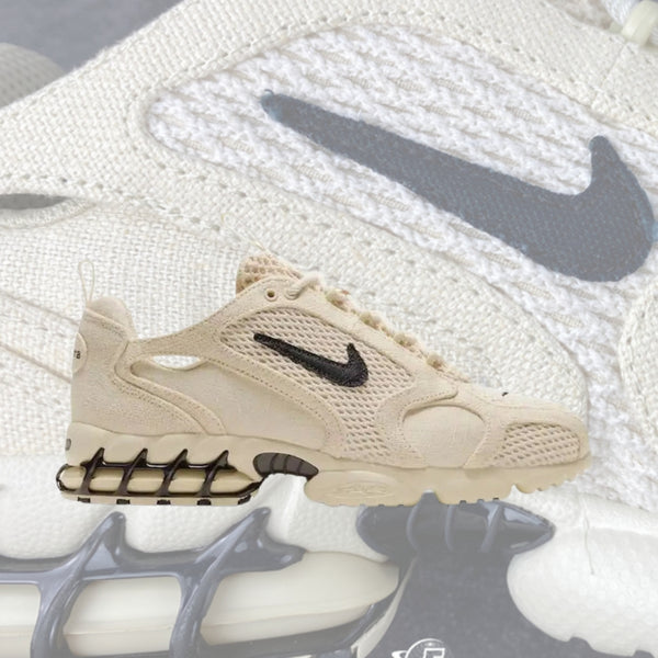 Nike x Stussy Air Zoom Spiridon Caged Fossil 