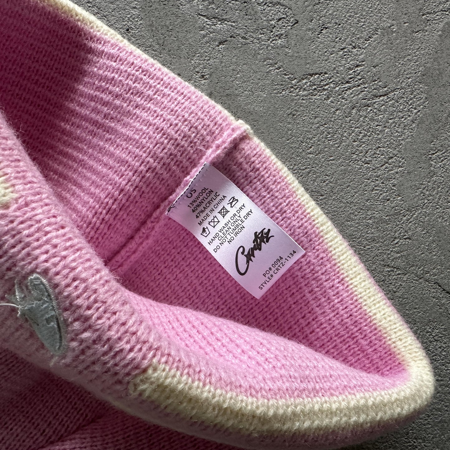 Corteiz Knit Stripe Beanie -Pink