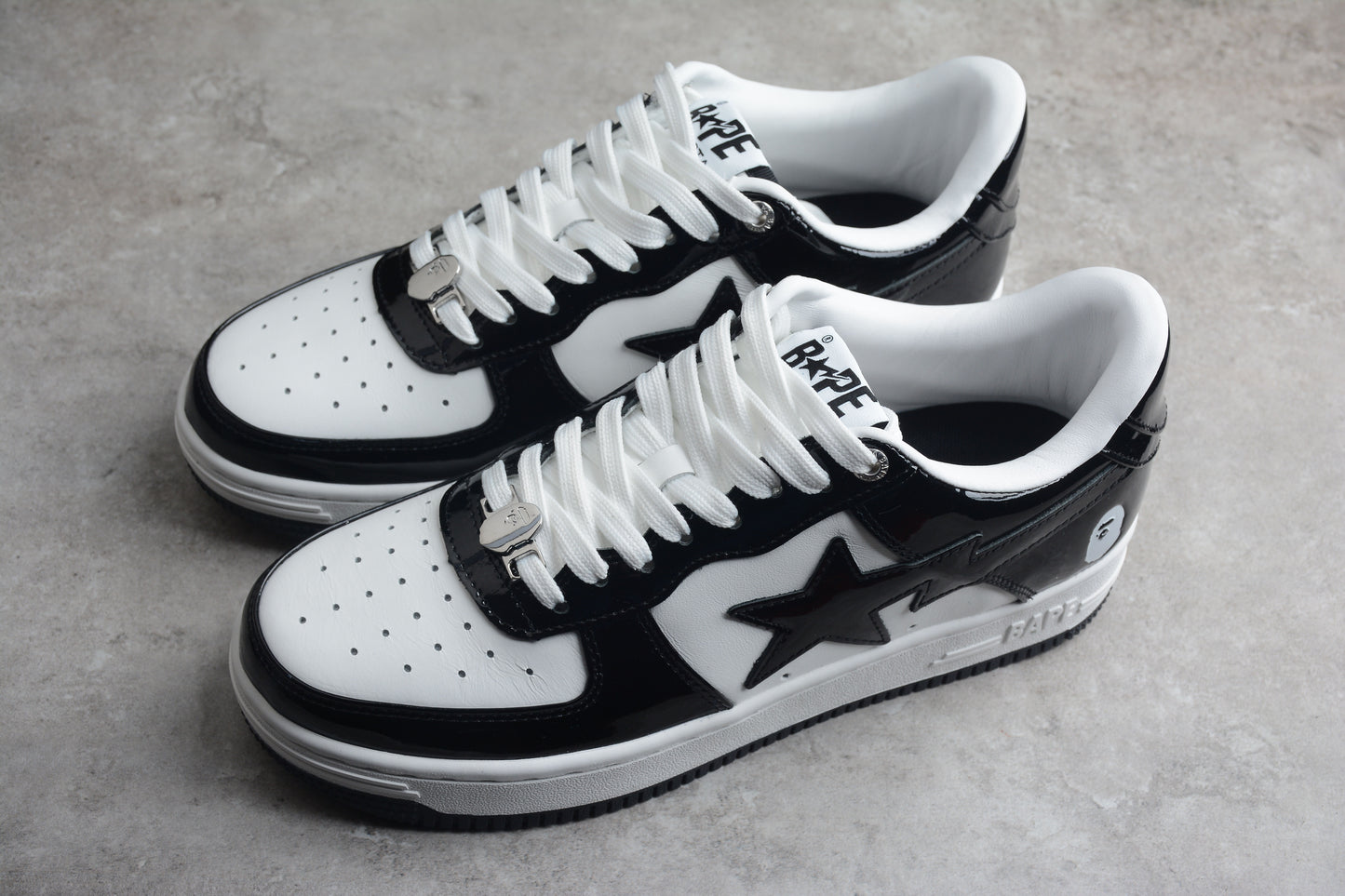Bape Sta Schwarzes Lackleder