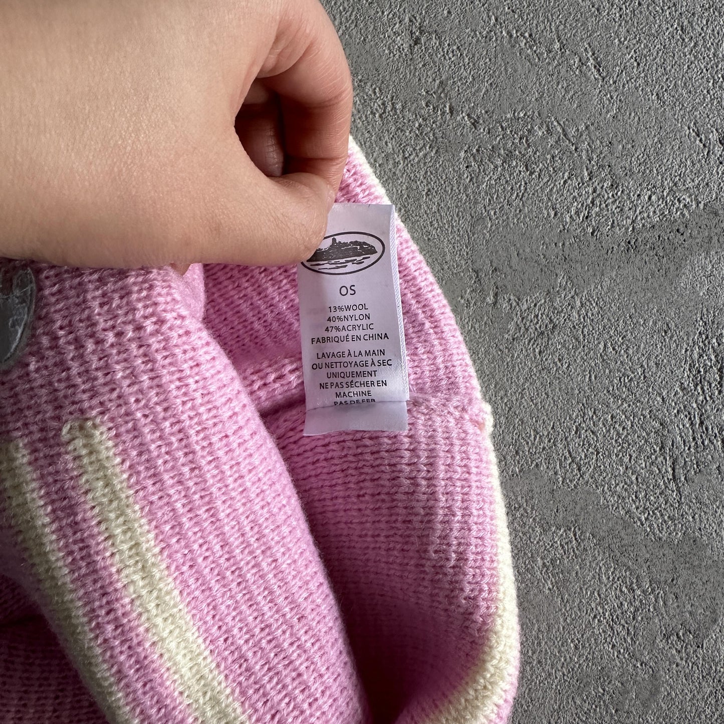 Corteiz Knit Stripe Beanie -Pink