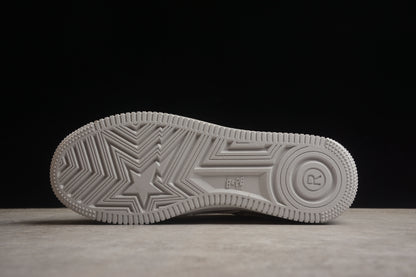 Bape Sta Lackleder Grau und Weiß