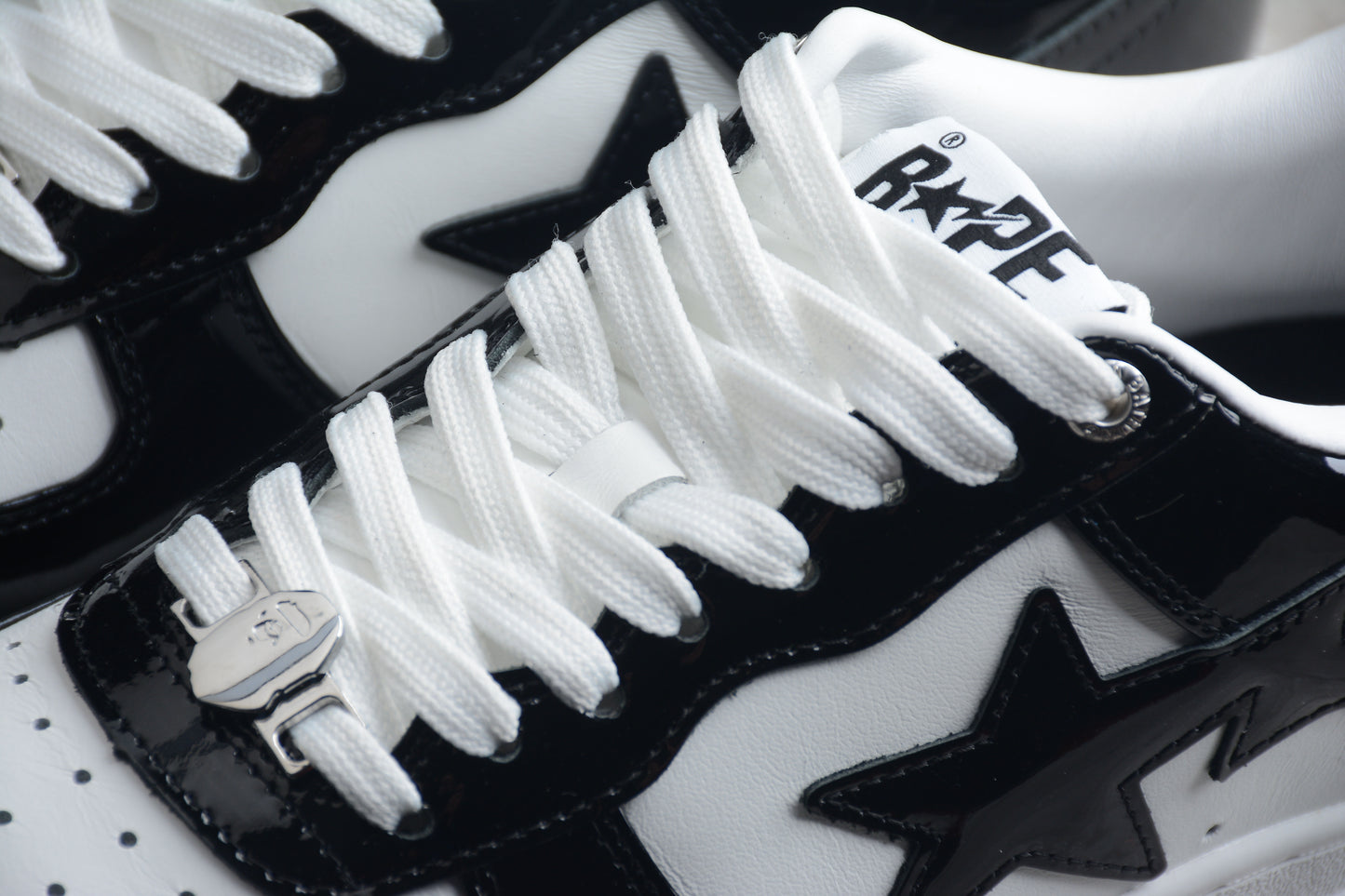 Bape Sta Schwarzes Lackleder