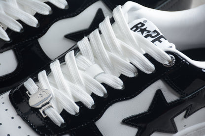 Bape Sta Schwarzes Lackleder